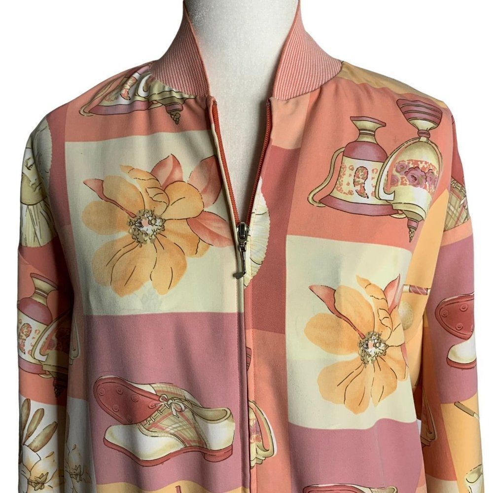 Vintage Windbreaker Golf Jacket S Pink Microfiber Full Zipper Lined Pockets